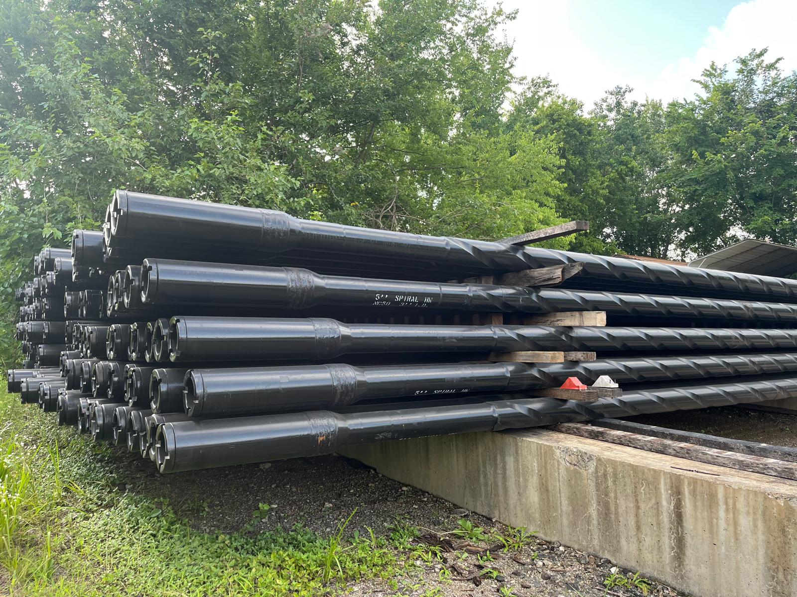 New 5” OD, spiral weight drill pipe, JSH , 6 5/8” OD x 3” ID tool joints, 24” PIN x 24” BOX, NC50, 4 1/2”